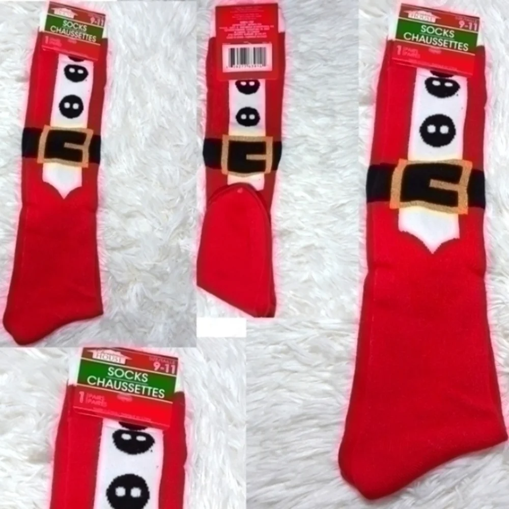 Holiday Santa Suit Knee High Socks
